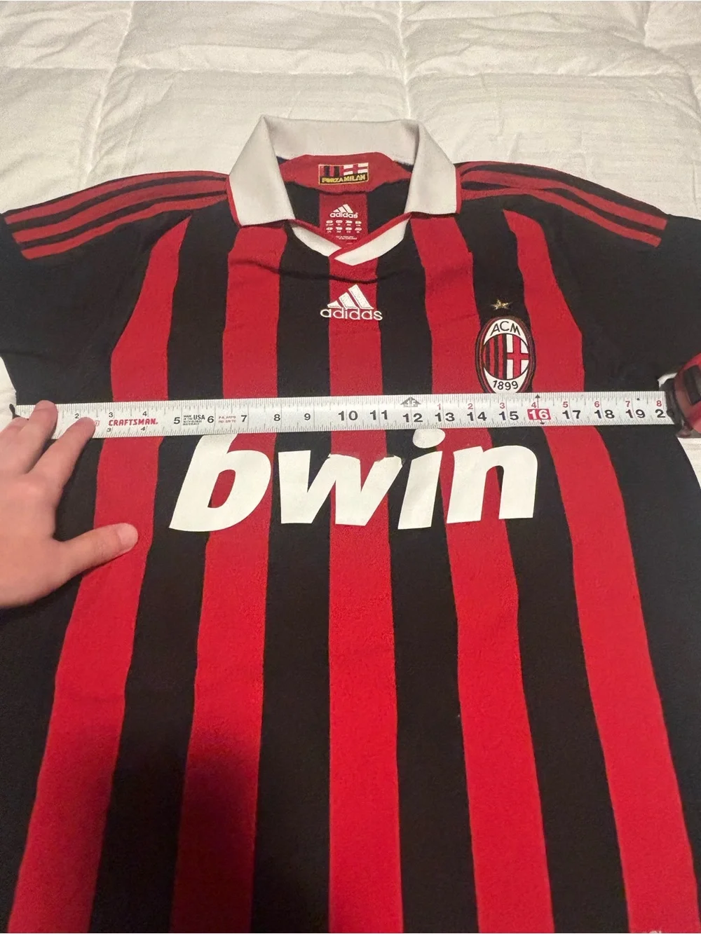AC Milan 2009-10 Adidas Youth XL Soccer Jersey Fits Adult Small